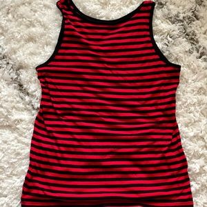 Red and Black Striped Tank Top